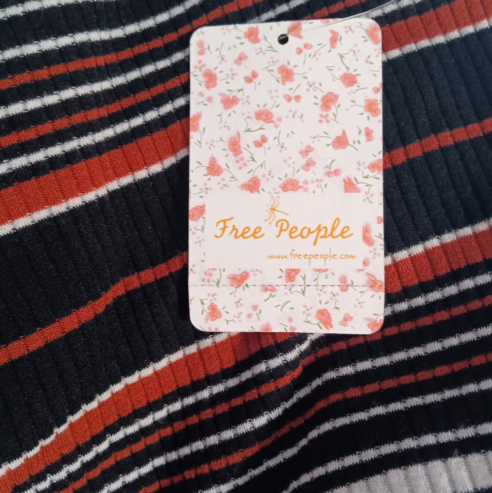 NWT Free People Cropped Striped Shirt